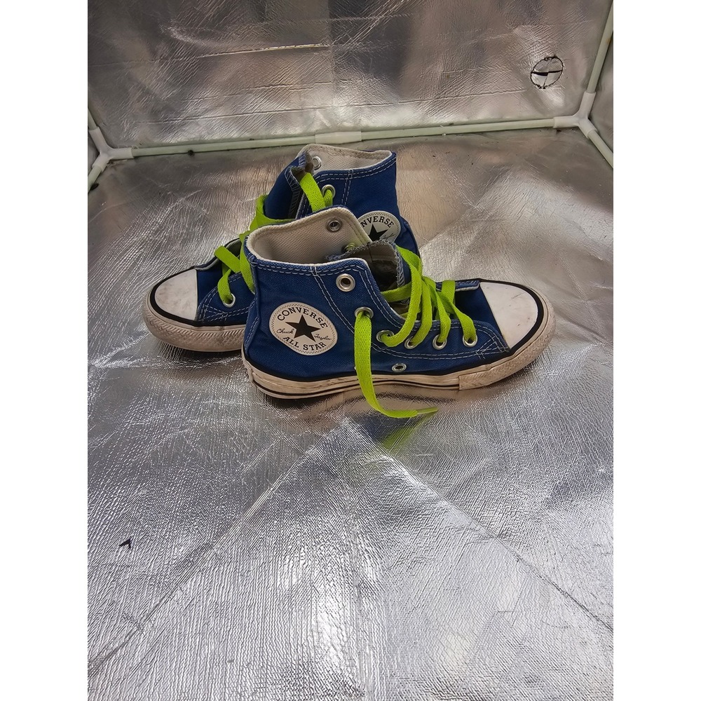 Converse Chuck Taylor All Star High Top Blue Neon Green Youth Size 11 335511F